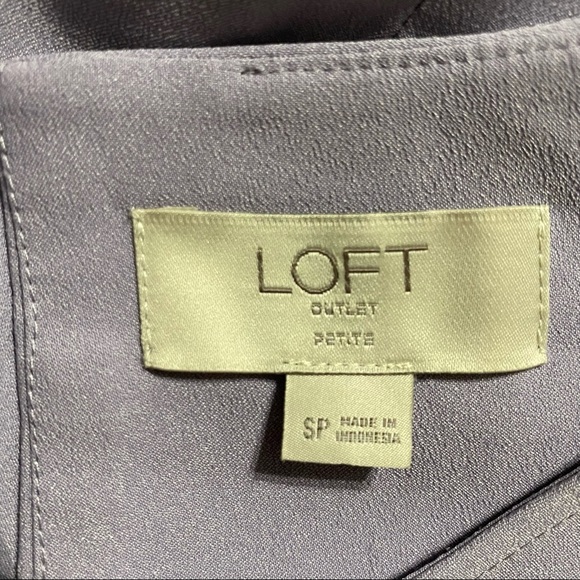 LOFT Purple Sleeveless Ruffle Shift Dress - Picture 3 of 4